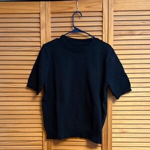 Black Short Sleeve Sweater
